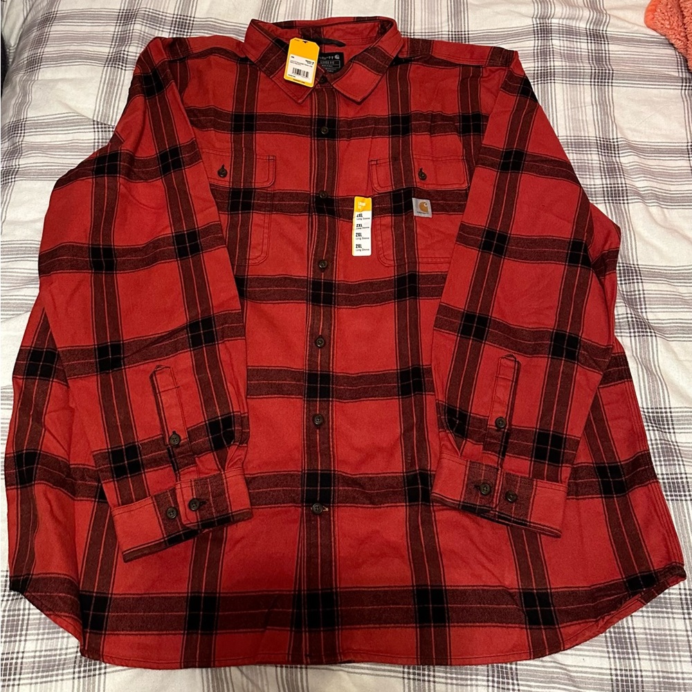 BNWT loose fit Carhartt flannel 2XL